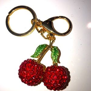 Bling cherries keychain